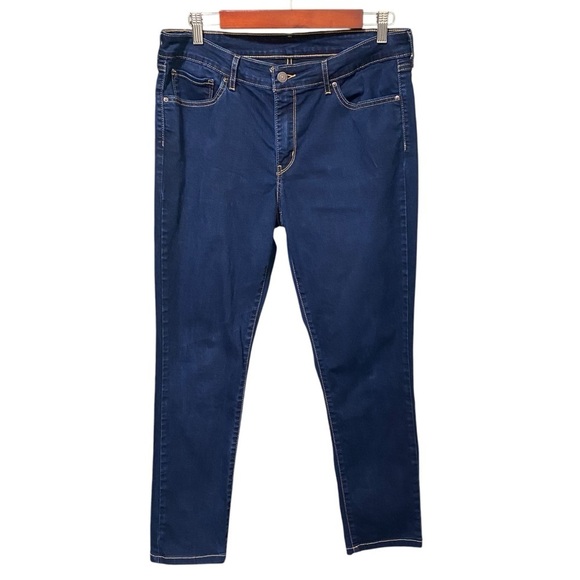 Levi’s 711 Skinny Jeans 32 Dark Wash Mid Rise Stretch Denim Classic Fit - Picture 1 of 6